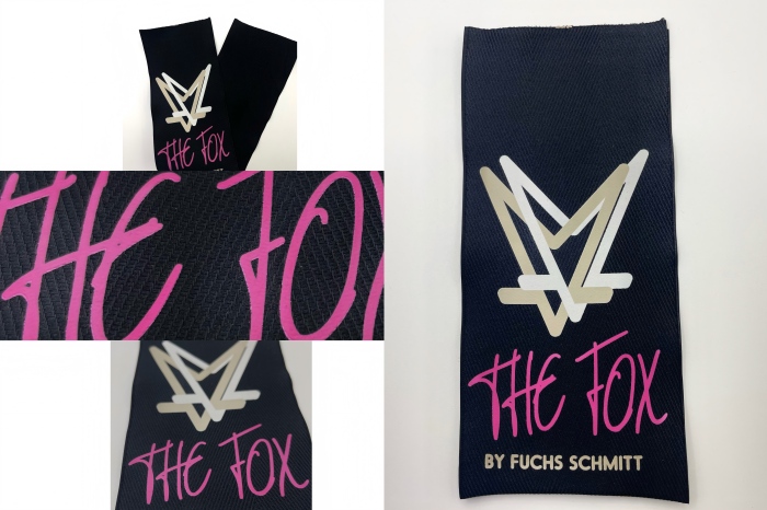 Eleve su marca con una fusión perfecta de etiquetas de sarga grandes e impresión de silicona